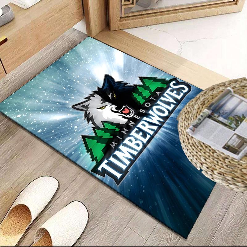 Timberwolves Logo  Carpet, Kitchen Rugs, Yoga Mat, Non-Slip Mats, Rug for Bathroom, Living Room bedroom, Camping Rugs Christmas Gift