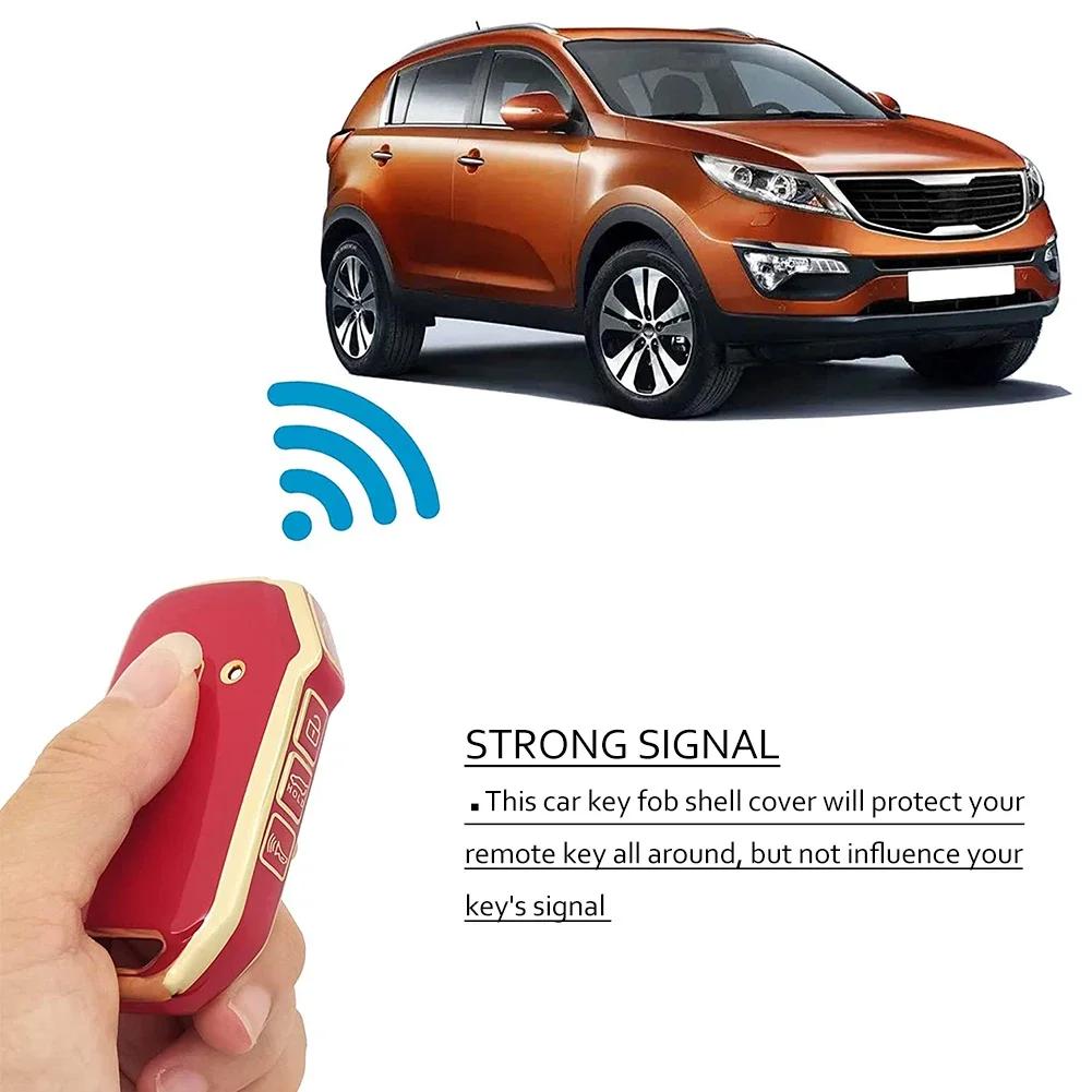 Remote Key Smart 5 Button Tpu Car Key Case Cover for Kia Telluride Telluride SX 2026 Sportage R 2026 K5 GT Line 2026 Seltos 2020