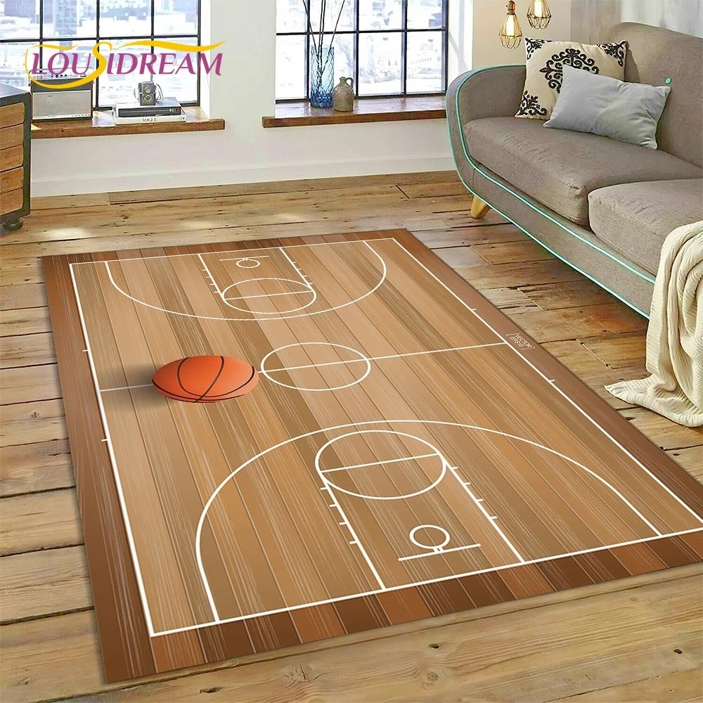 Rama boiska do koszykówki Dywan z kreskówek do sypialni, salonu, dekoracji sofy, duża dekoracja podłogi dla dzieci