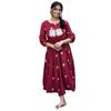 GoSriKi Women's Rayon Blend Anarkali Printed Kurta with Pant (ANVESHI MAROON-VKS01-GS_XXL_Maroon_XX-Large)
