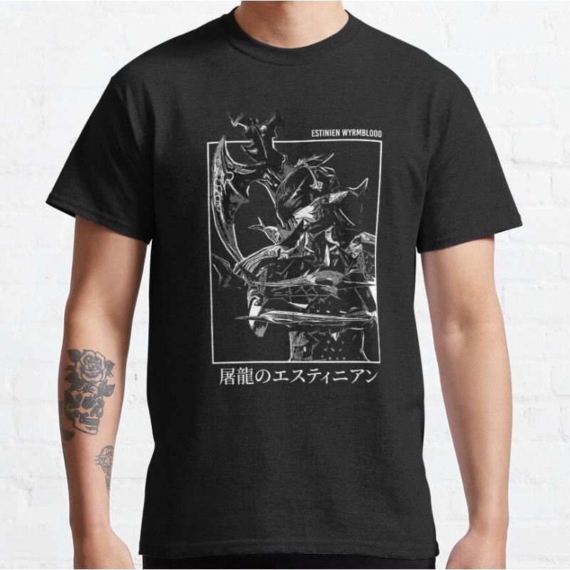 Retro jrpg video games Final Fantasy XIV FFXIV Estinien Varlineau Wyrmblood Graphic T Shirts large size Adult tops S6XL S