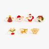 Ingemark 7Pcs/Set Trendy Deer Snowflake Christmas Tree Open Rings Women Retro Creative Adjustable Knuckle Christmas Jewelry Gift