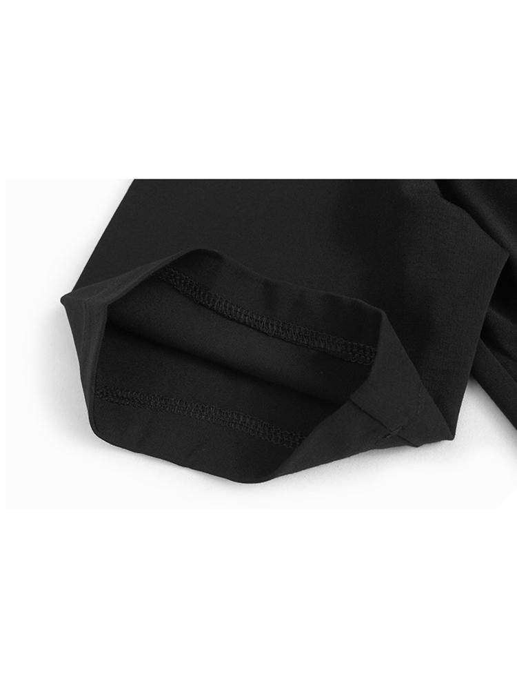 XITAO Three-dimensional Floral Decoration Dress Solid Color Side Split Casual Women ZY8688