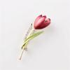 Elegant Tulip Flower Brooch Pin Crystal Costume Jewelry Clothes Accessories Jewelry Brooches