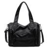 Vintage Top Quality Oil-Wax Leather Tote Bag Large Capacity Handbag Fits A4 Magazine and Laptop Star Pendant Sturdy Commute Bag