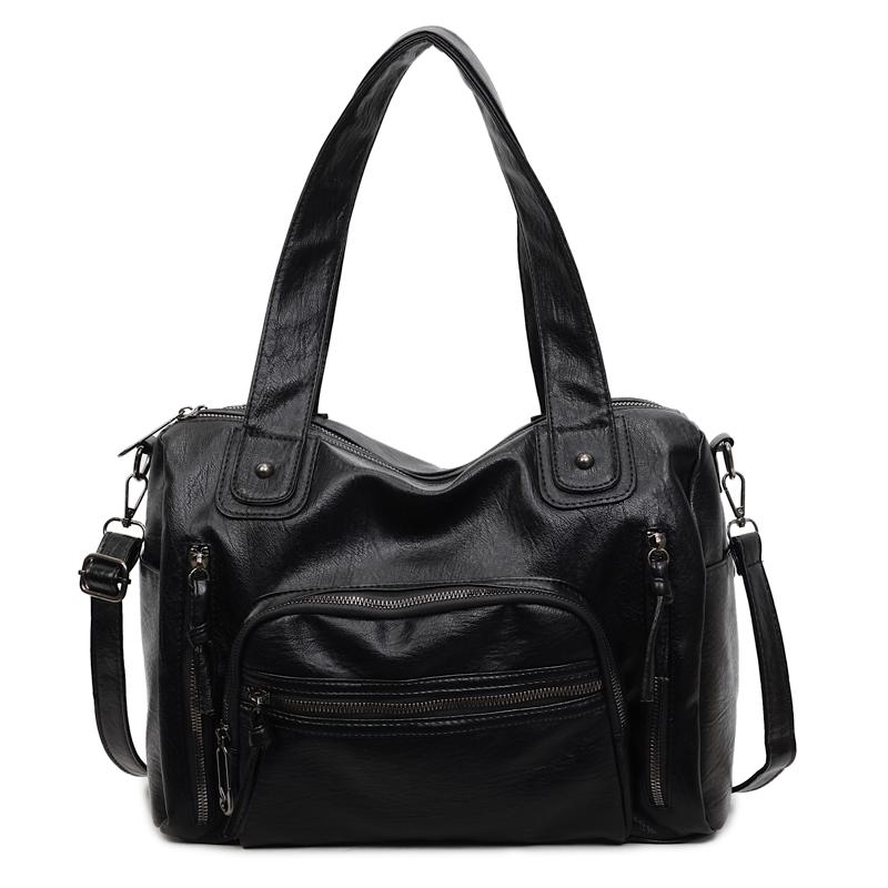 Vintage Top Quality Oil-Wax Leather Tote Bag Large Capacity Handbag Fits A4 Magazine and Laptop Star Pendant Sturdy Commute Bag