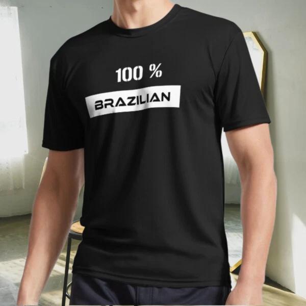 

New Shirt 100 % Brazilian Brasil Logo Funny Men s Black T-Shirt Size S to 5XL 3XL