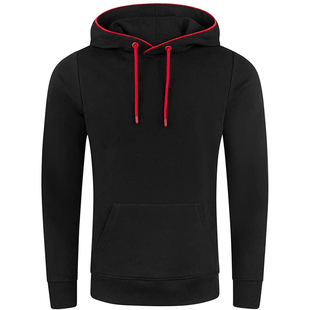 Mens Hooded Sweatshirts Casual Fashion Long Sleeve Drawstring Pullover Comfy Lightweight Workout Hoodies With Pockets