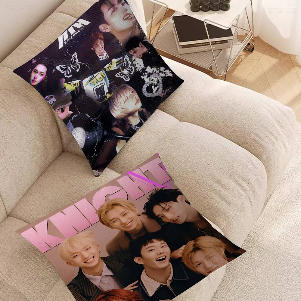 Anpassad P1Harmony KPOP 45*45cm Kuddfodral Kuddfodral Dekoration Kuddfodral Hem Kuddfodral för Soffkudde