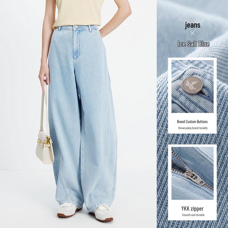 Navigare Women's Casual High-Waist Curved Leg Jeans