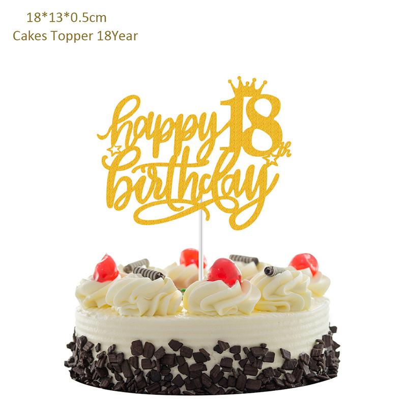 Alles Gute zum Geburtstag Kuchen Dekoration 13 16 18 21 30 40 50 60 70 Jahre Geburtstag Kuchen Topper Erwachsene Party Backen Dessert Dekor liefert