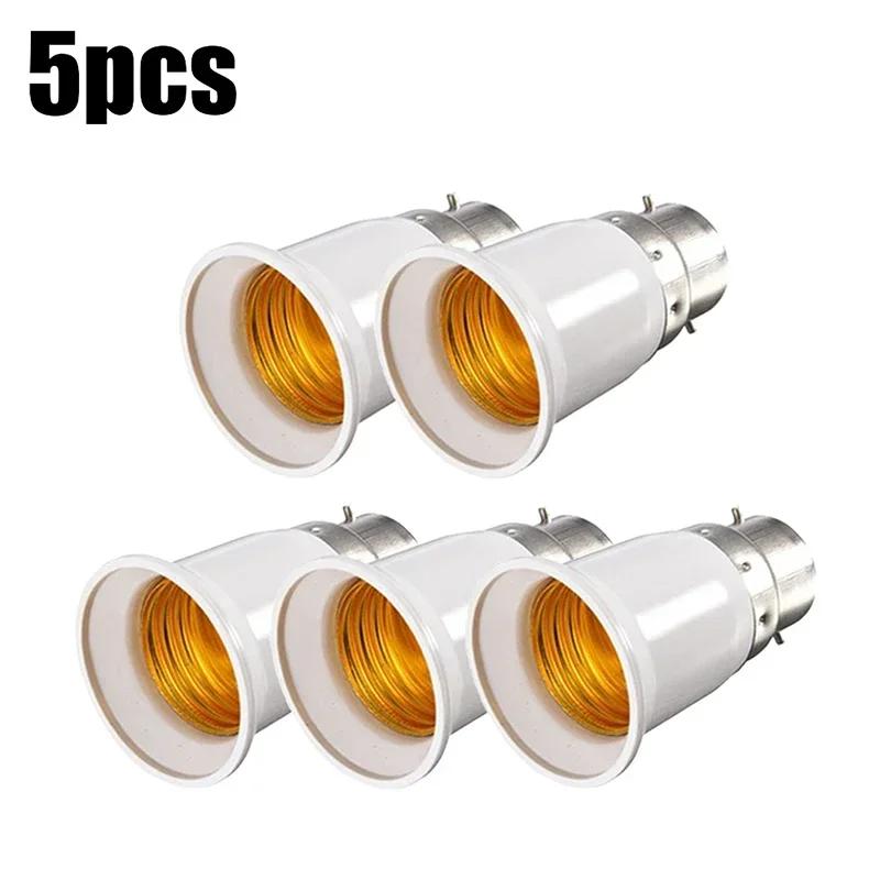 1/5PCS Lamp Sockets Converter B22 To E27 LED Bulb Converter Lamp Base Holder Screw Light Socket Adapter Anti-burning Bulb Holder