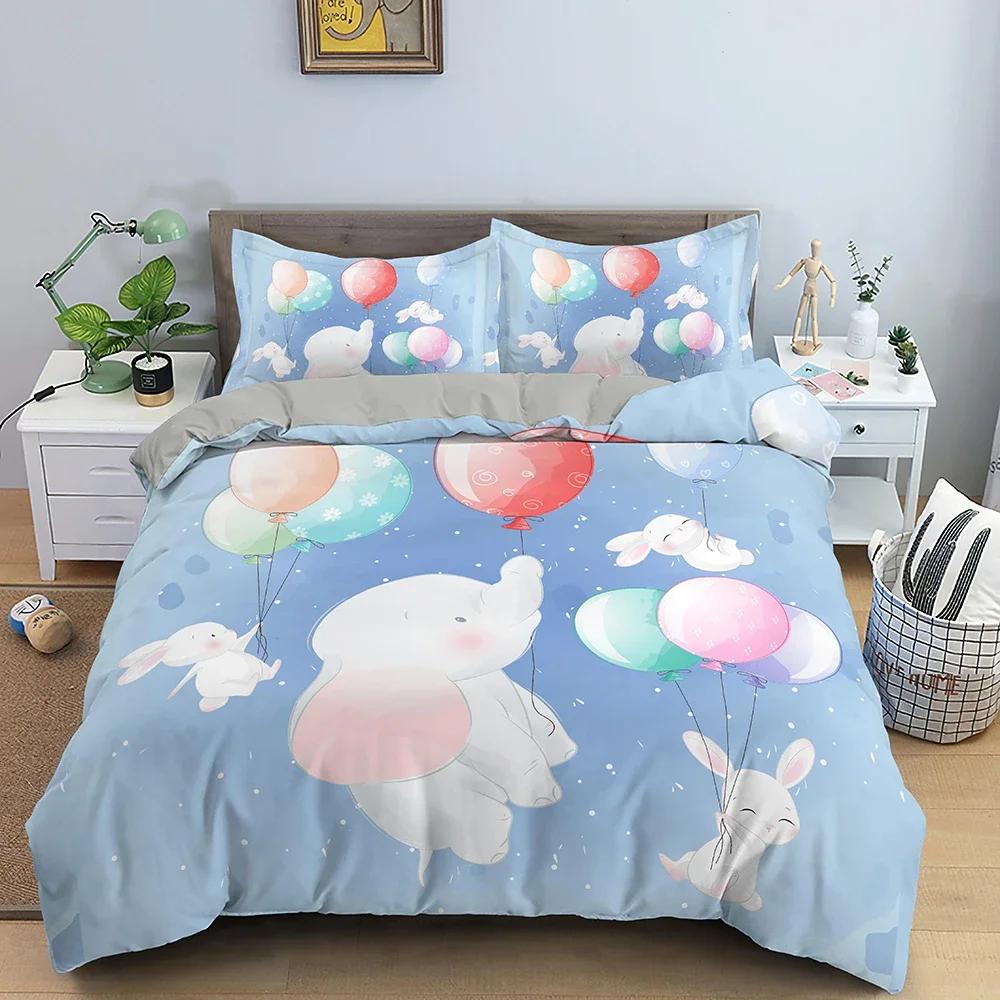 Cartoon Animal Comfortable Duvet Quilt Cover Pillowcase Bedding Set Children Bedroom Decoration Home Textile