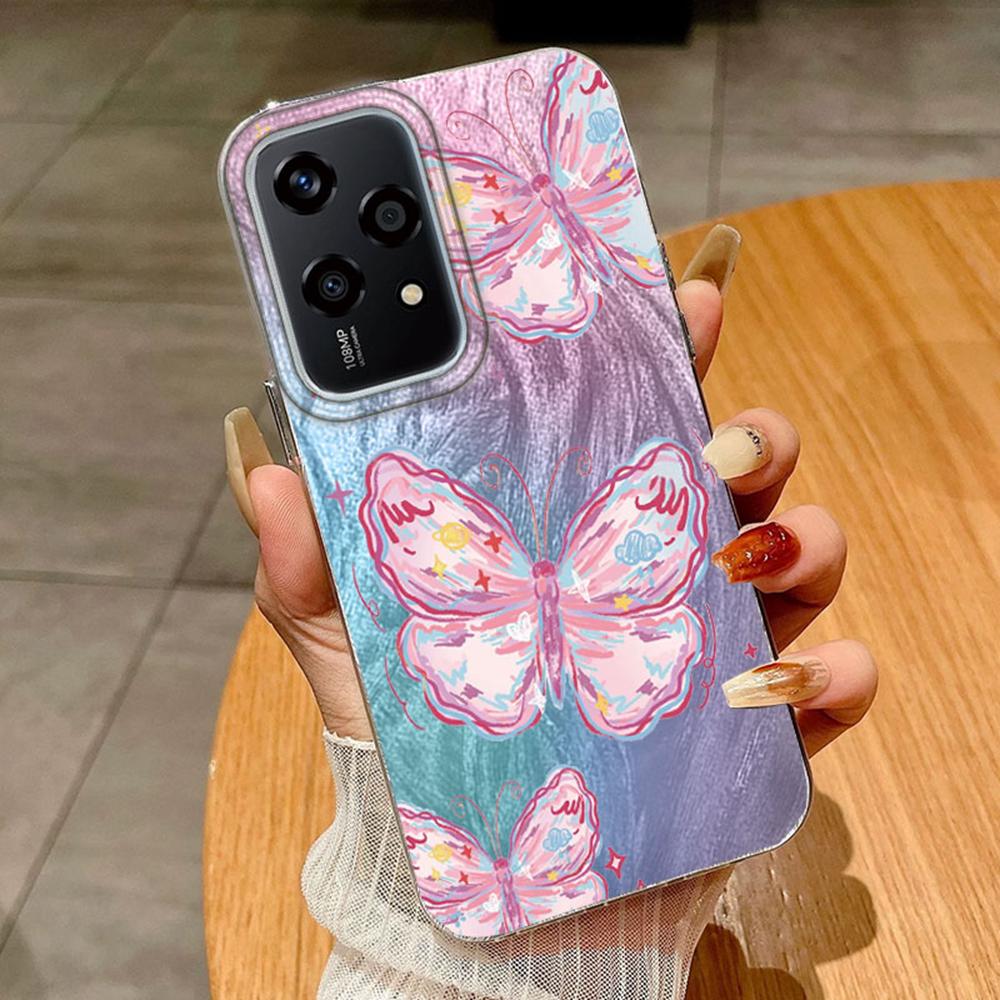 Bunte Schmetterling Farbverlauf Hülle Für Huawei Honor 400 200 Magic5 Lite 200 Pro X9a X9c X8a Handyhüllen Weiche Silikon Stoßstange Harte PC Rückseite