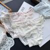 Women's Ice Silk Lace Trim Polka Dot Underwear - Cute Candy Colors, Fits 80-130 Jin