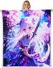 GUOYU Blanket Throw Size Japanese Anime Fleece Sherpa Blanket for Kids Anime Girl Japanese Style Throw Blanket Cartoon Japan Animation Bed