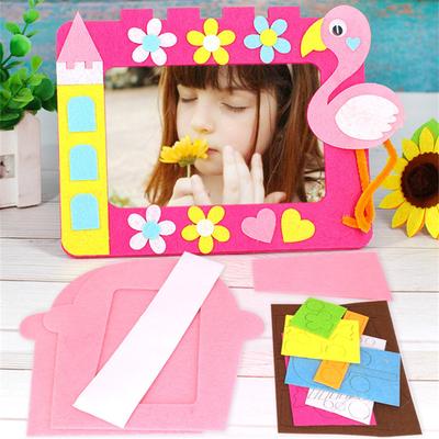 Set da 3 Pezzi Fai da Te Animali Cartoni Animati Cornice per Foto da 6 Pollici Artigianato Fatto a Mano per Bambini Giocattoli Artistici per Bambini Ragazza Decorazione per la Casa Applique per Scuola Materna