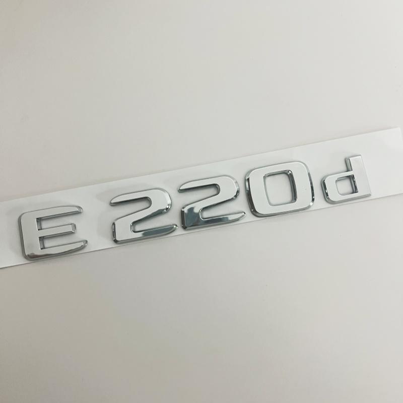 Black Silve Letters E200 E260 E300 E400 E220d E350e E300de 4Matic ABS Emblem for Mercedes Benz W213 Car Trunk Logo Sticker