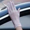 Women's Summer Sun Protection Ice Silk Touch Screen Lace Gloves - Short, Breathable, Anti-Slip, Full Finger for Driving