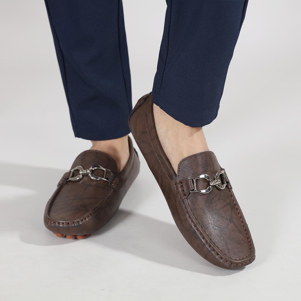 Fashion Spring Male Flats Genuine Leather Loafers Men's Slip-On Dress Shoes Fashion Casual Walking Shoes Business Men's Designer Shoes