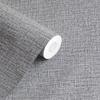 Linen Texture Self-Adhesive Waterproof Wallpaper for Bedroom & Living Room - Thickened, Solid Color, Moisture-Proof, Simple Design.