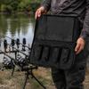 Oxford Cloth Fishing Bites Alarm Carrying Case, Foldable Bankstick Organizers with Four Internal Sleeves and Strap for Separated Tackle Storage