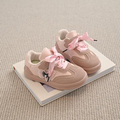 Girls' Sports Shoes Mesh Breathable Casual Shoes 2025 New Spring and Autumn Children's Board Shoes Girls Soft-soled German Training Shoes Tide