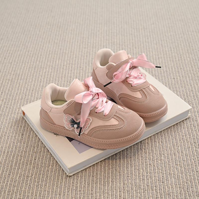 Girls' sports shoes mesh breathable casual shoes 2025 new spring and autumn children's board shoes girls soft-soled German training shoes tide