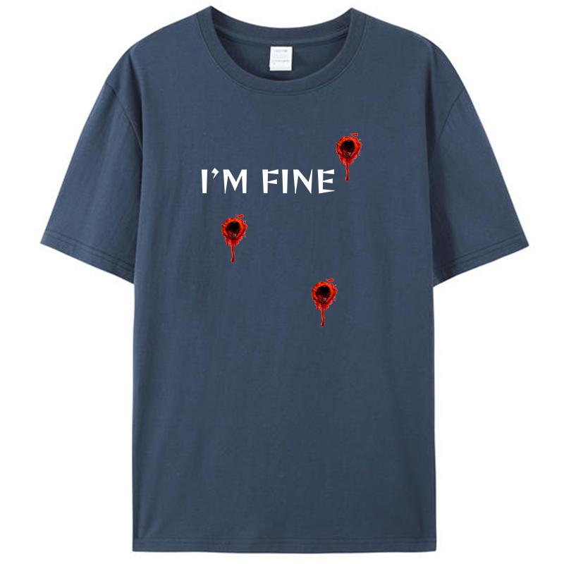 Mir geht es gut Ich wurde erschossen Lustiges Herren-T-Shirt Kleidung Humor Damen Grafik T-Shirts Neuheit Geschenk