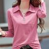 Long-sleeved T-shirt Women's Spring and Autumn New Lapel Polo Shirt Autumn Clothes Outer Bottoming Shirt