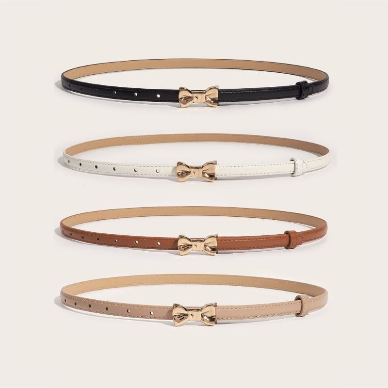 Women Jeans Belt Exquisite Bow Buckle Impressive Cowboy Style Simple Belt