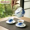 Hand-painted Blue and White Landscape Teacup Japanese Tea Bowl Water Jug Tea-tasting Smelling Cup Jianzhan Master Cups Teaware