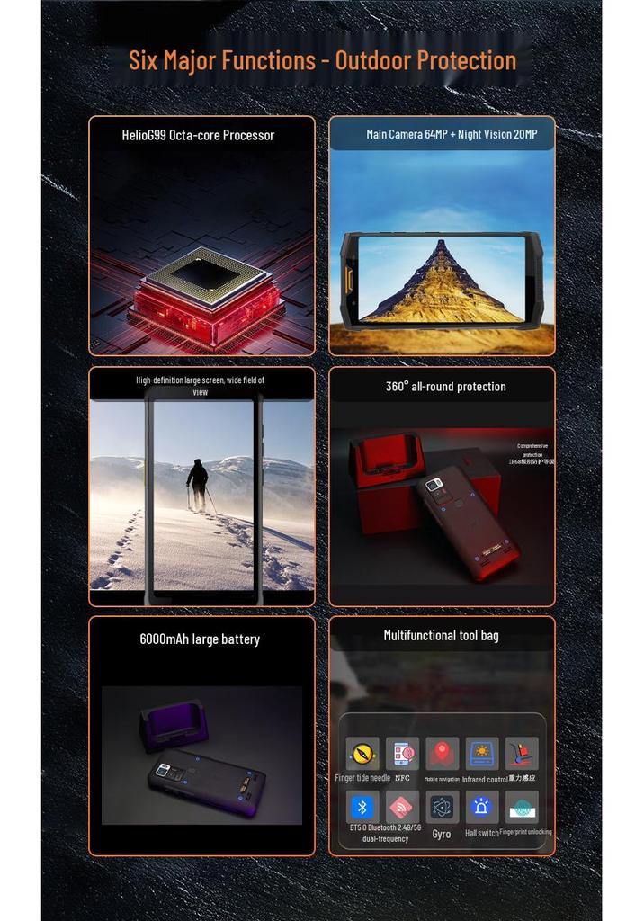 Ankexun KD09 4G Outdoor Exploration Mobile Phone: IP68 Waterproof, Dustproof, Shockproof, Full Netcom Charging Base.