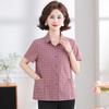 Women's Plaid Pure Cotton Short Sleeve Shirt