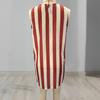 Vestido Casual para Mujer, Minivestido Camiseta sin Mangas de Cuello Redondo, Vestido de Verano a Rayas para Vacaciones con Bolsillos
