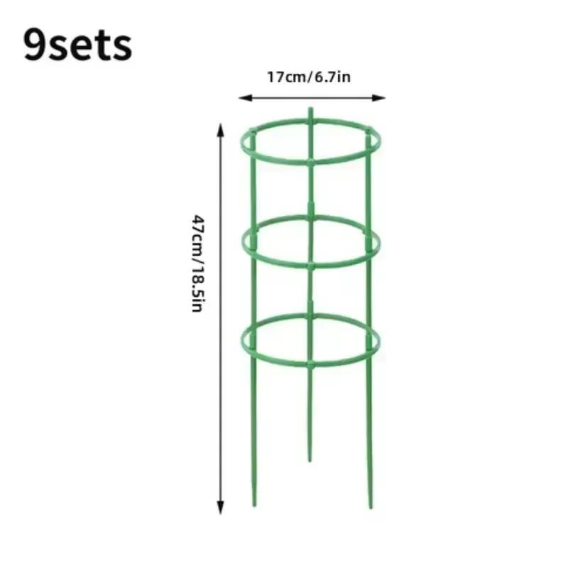 12 Set Plant Support Pile Half Round Climbing Vines Stake Bonsai Fixing Rod Garden Plant Stake Holder Flower Ring Support Rack