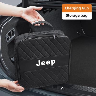 Car Leather Storage Bag High-capacity Auto Trunk Handbag For Renegade Wagoneer Avenger Recon Wrangler JK Gladiator Compass