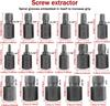 15/17pcs chrome molybdenum steel hexagonal screw extractor kit easy to remove bolt extractor tool multi size disassembly kit
