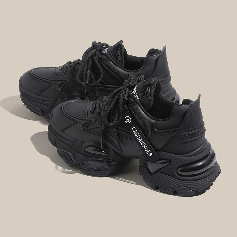 Platform dad shoes women's 2023 autumn and winter new American retro lightweight small inner height increase casual sports shoes