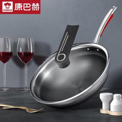 KOBACH 30cm Wok Plaster Miodu ze Stali Nierdzewnej 304