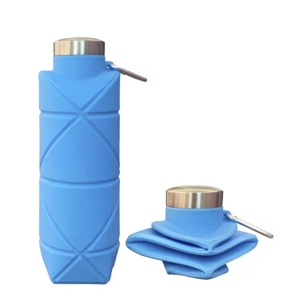 700ML Collapsible Water Bottle Leakproof Valve Reusable Silicone Foldable Travel Water Bottle for Gym Camping Hiking Travel