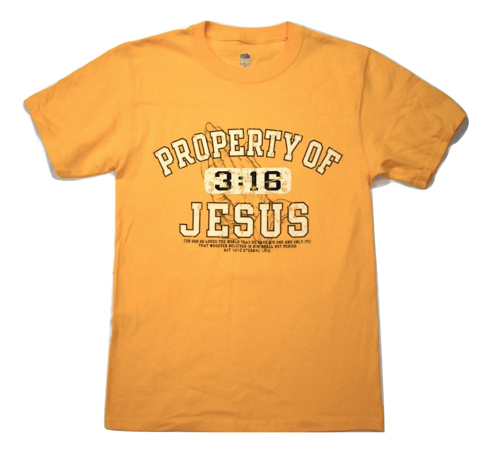 Christian Mens Property of Jesus 3:16 Jesus Christ Shirt New S 2XL