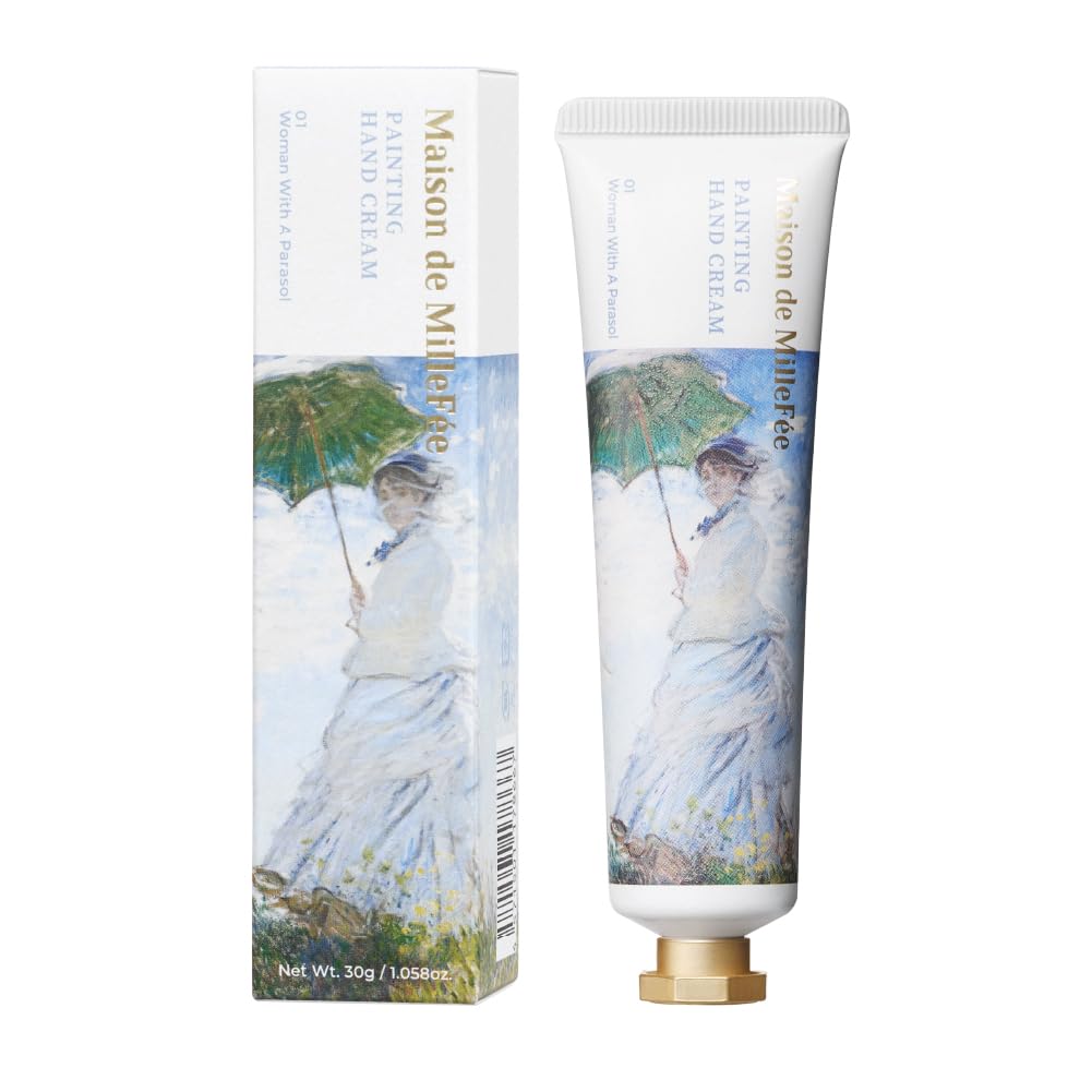 

Maison de Painting Hand Cream 01 with a Fragrance with and A Popular Gift for Men and MilleFée Woman Parasol - Non-sticky, Moisturizing, Smooth, белый