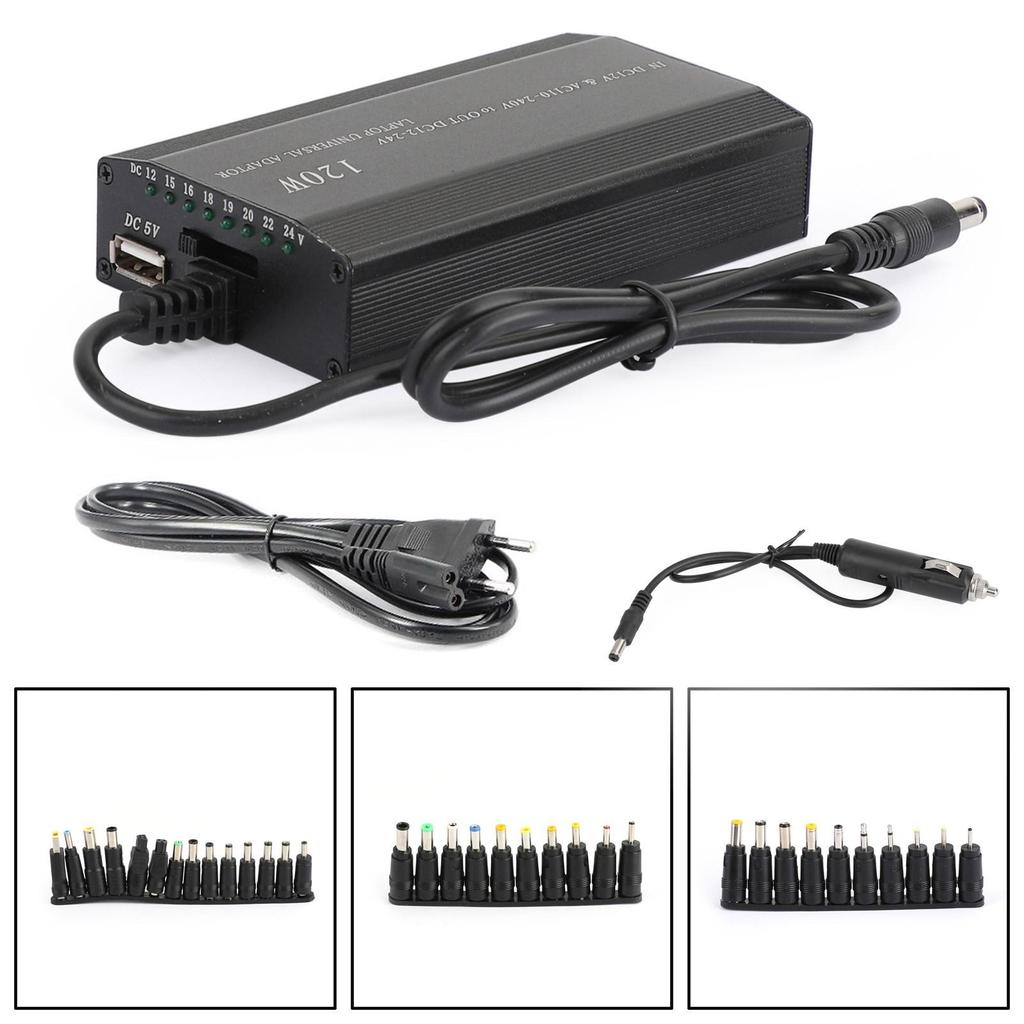 120W Car Home 34 Tips Power Supply Adapter Charger for Laptop Notebook EU Plug