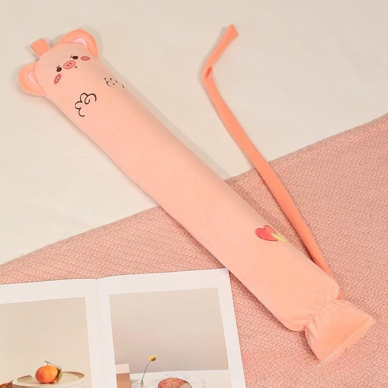 Cartoon Cat Shape Long Hot Water Bag With Soft Short Plush For Warmth And Gift Giving