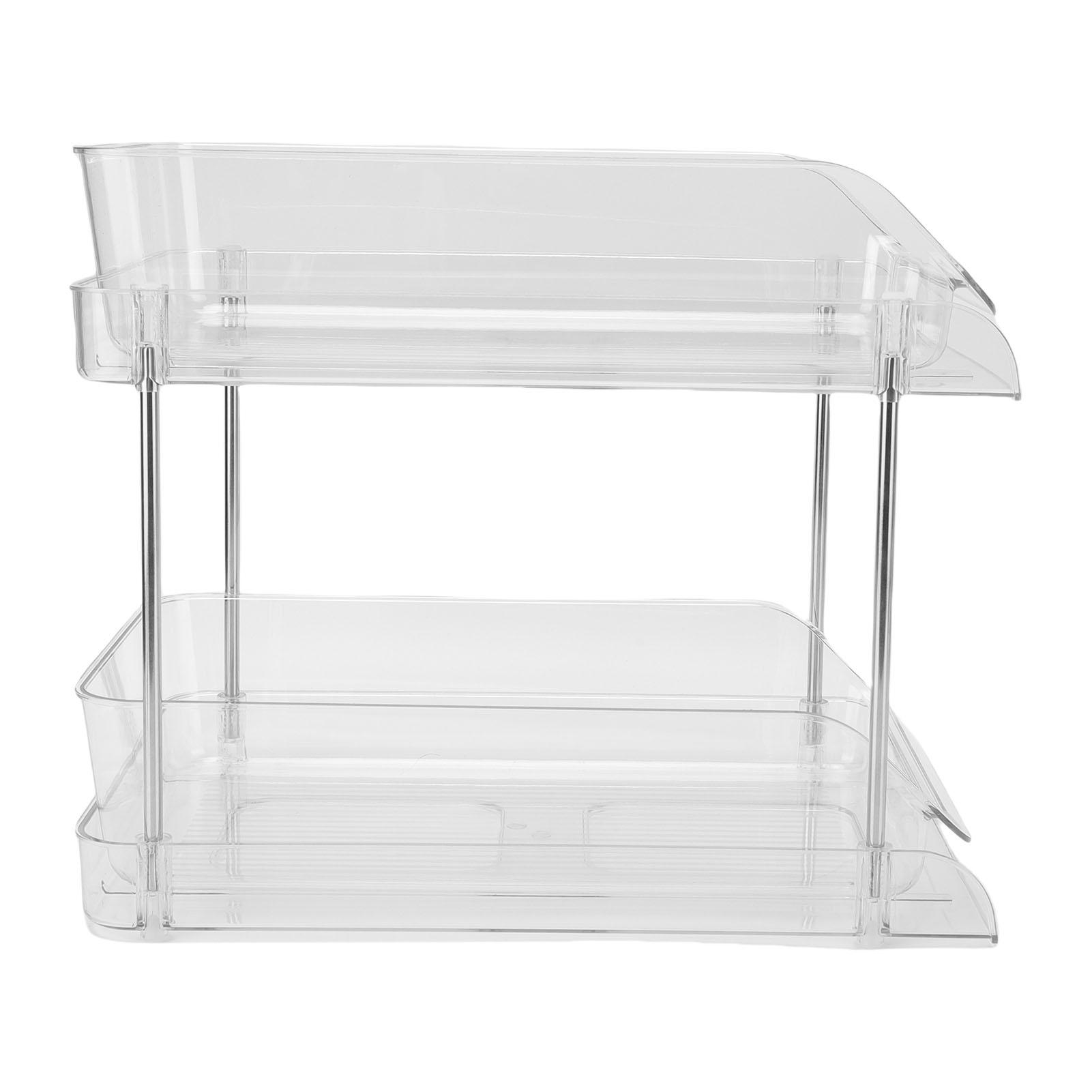 Under Sink Pull Out Multi Purpose Stackable Transparent Space Saving PET Under Sink Storage Shelf for Bathroom Kitchen