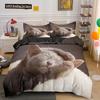 Set Copripiumino 3D Gatto Adorabile, Set Biancheria da Letto Carino Gatto Domestico Taglia Matrimoniale Queen King, Copripiumini di Lusso Animali Carini Regali Tessili per la Casa