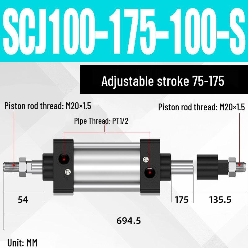 SCJ Adjustable Stroke High Thrust Pneumatic Cylinder SCJ32-160