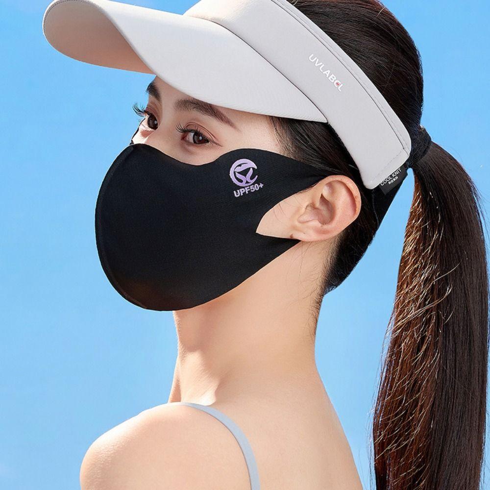 Summer Face Cover Sunscreen Face Scarf Face Gini Mask Adjustable Ice Silk Mask  Riding