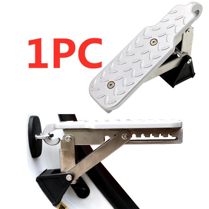 Sammenleggbart biltakstativ trinn bildørtrinn Universal låsekrok Hjelpefotpedal for fotpedal i aluminiumslegering sikkerhetshammer